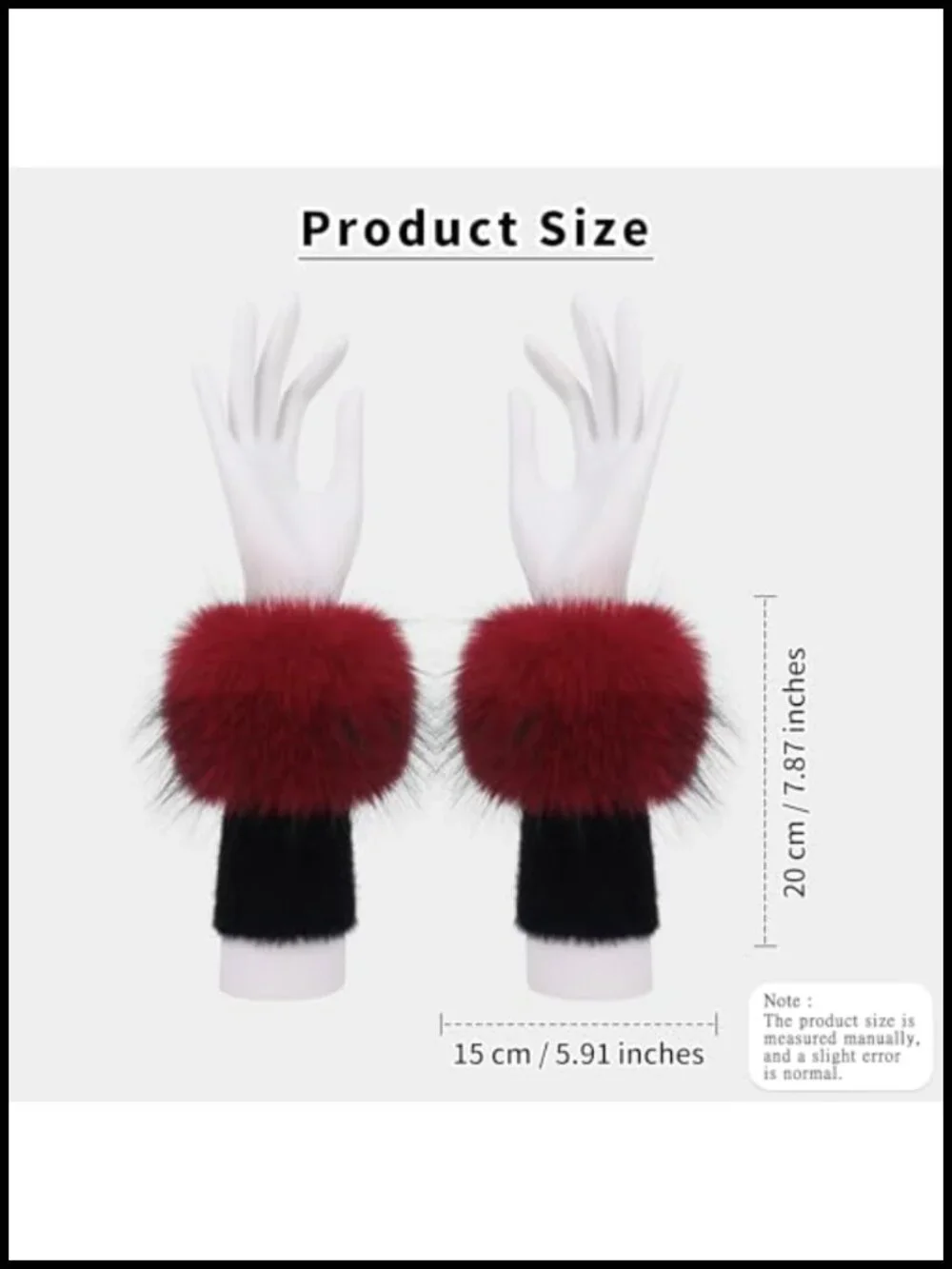 Faux Fur Short Wrist Cuffs Arm Warmers Fluffy Wristbands Winter Cosplay